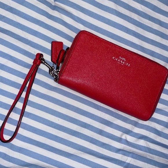 Coach Red Wristlet Wallet - Picture 1 of 8